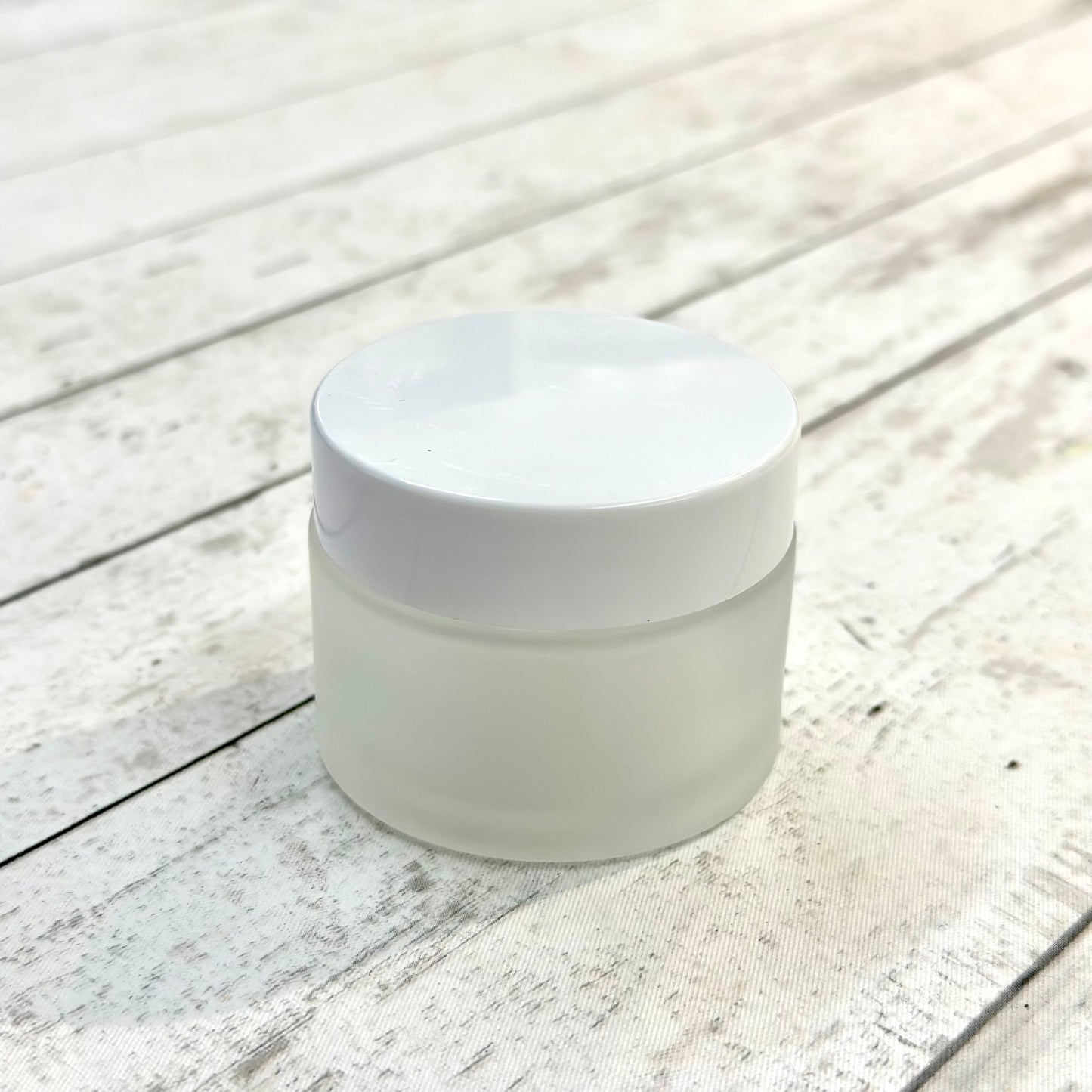 2 oz (60ml) White Frosted Glass Salve 2盎司(60ml)磨砂玻璃白色蓋面霜瓶