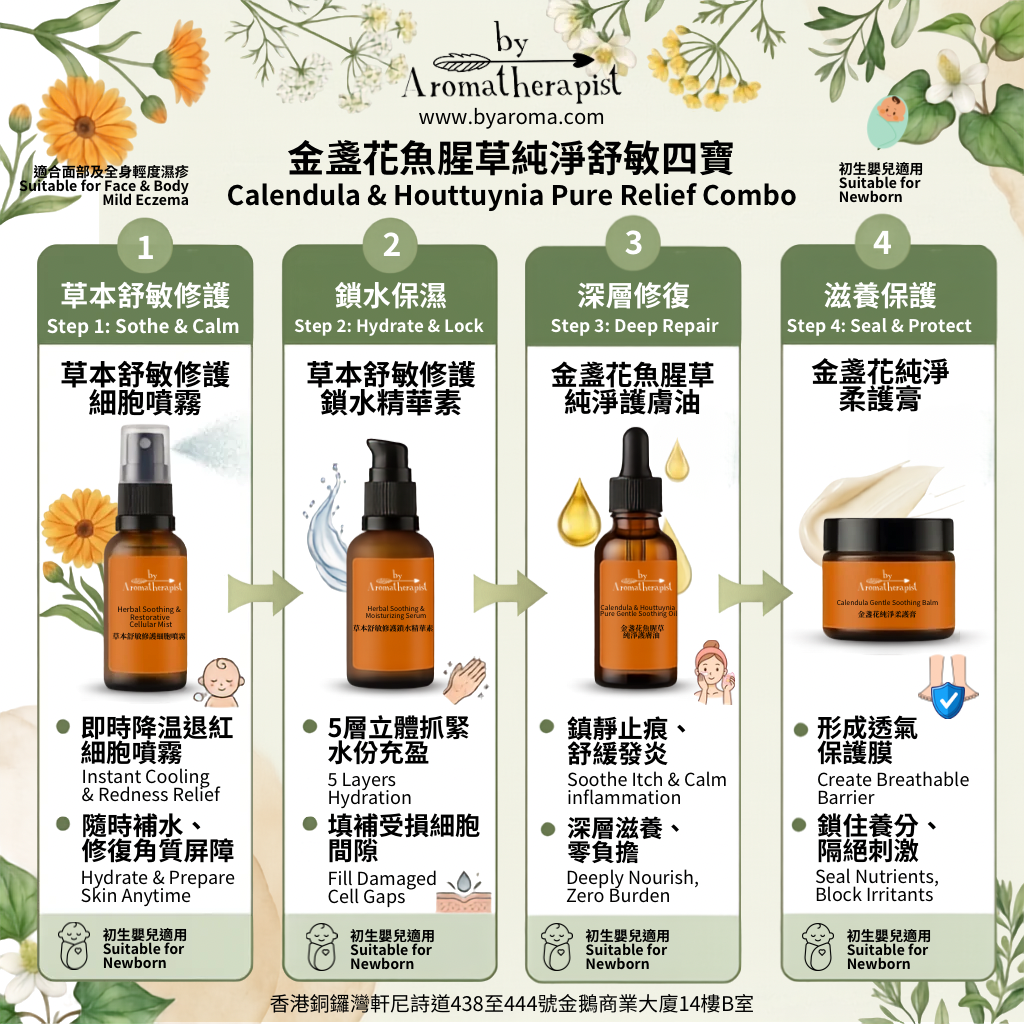 Calendula & Houttuynia Pure Relief Combo 金盞花魚腥草純淨舒敏四寶