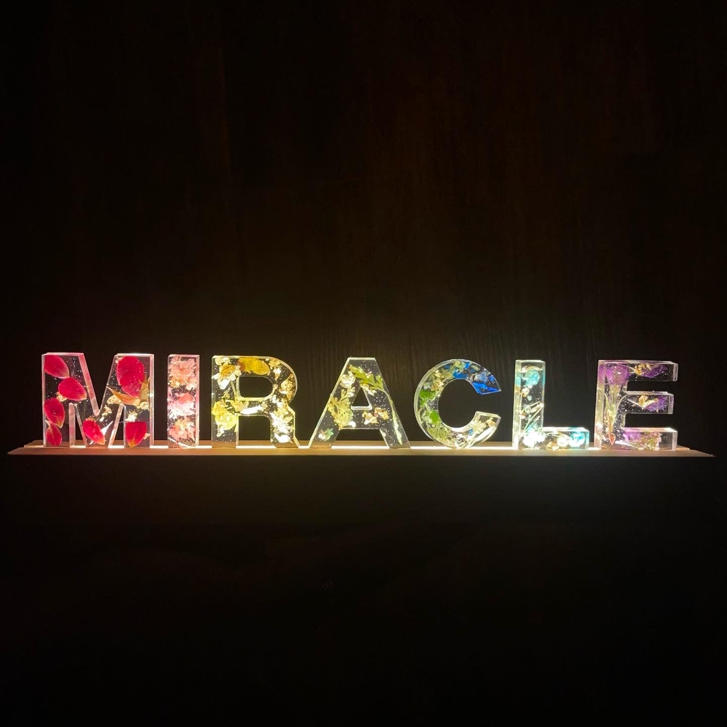 Pressed Flowers Alphabet Night Light 壓花字母小夜燈