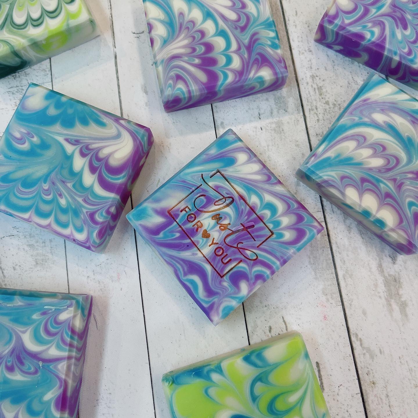 Peacock Swirl Moisturising Olive Marseille Soap 孔雀渲染橄欖馬賽皂