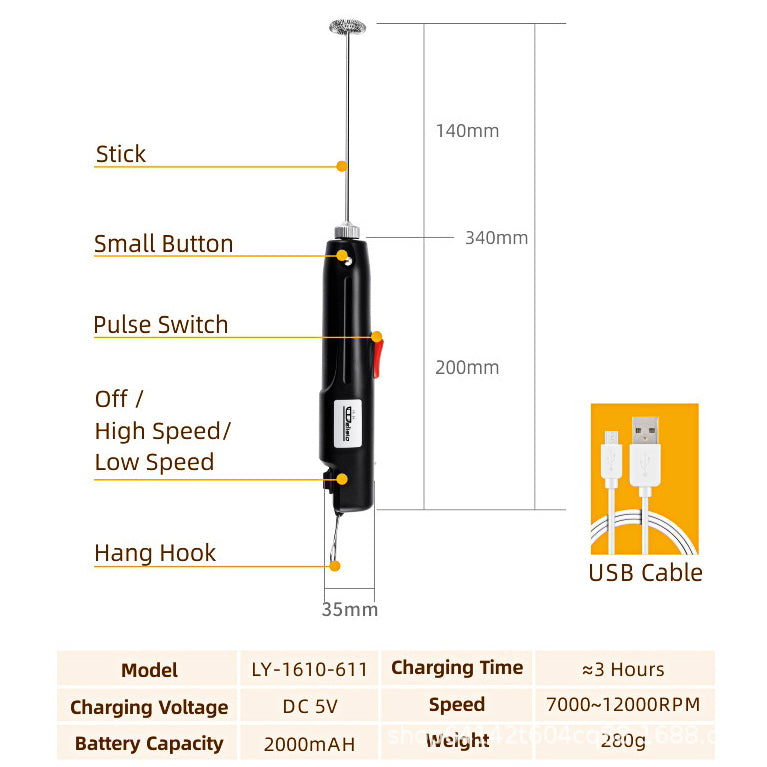 Wireless Electric Mixer -USB Chargeable 無線電攪棒 -USB 充電