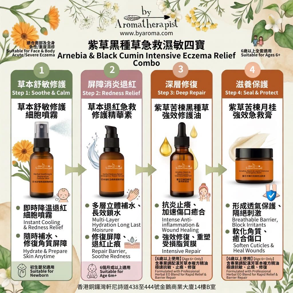 Arnebia & Black Seed Intensive Eczema Relief Combo 紫草黑種草急救濕敏四寶
