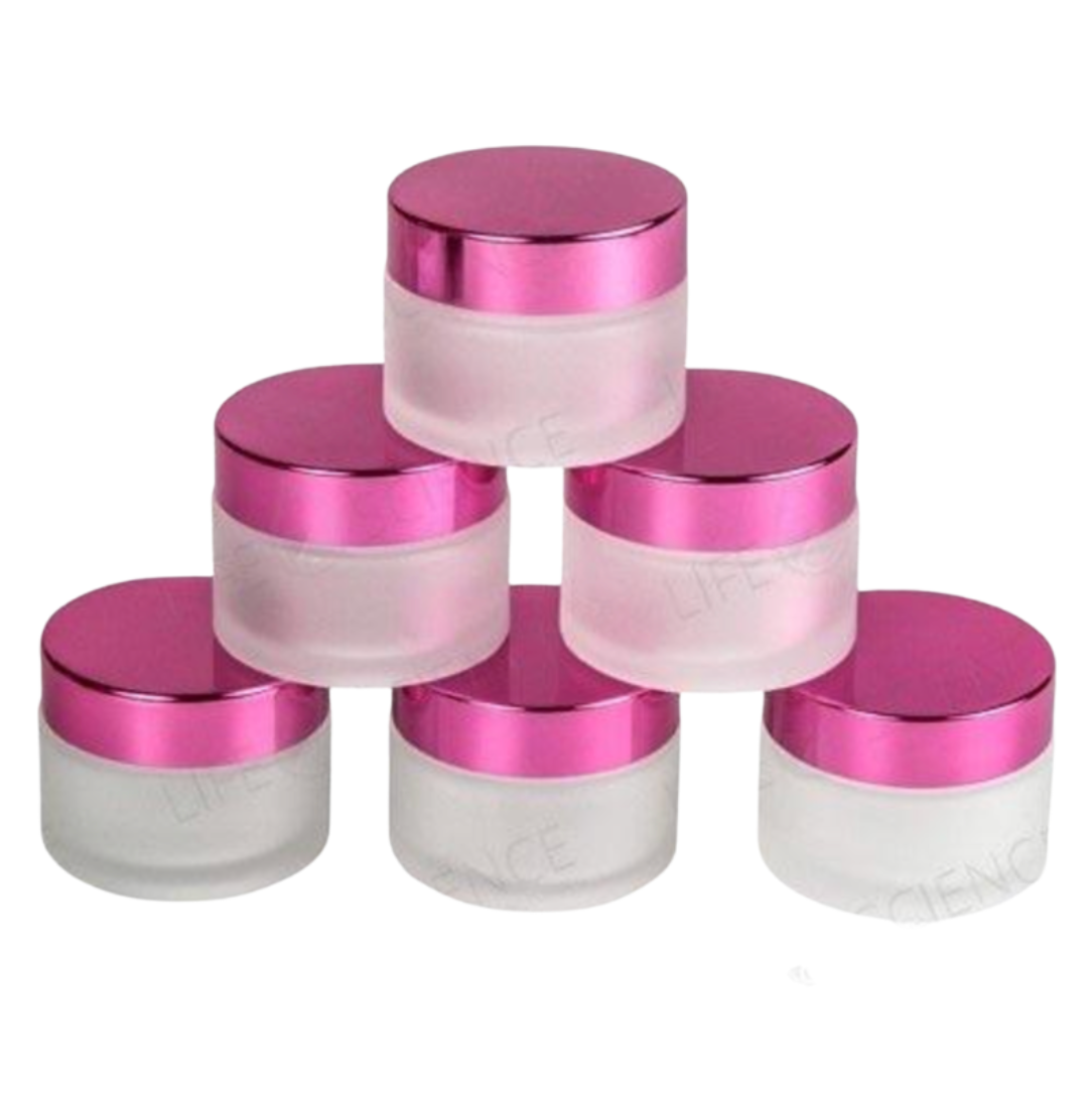 2 oz (60ml) Frosted Jars With Magenta Lids (6 Pack) - Discover Health & Lifestyle Asia