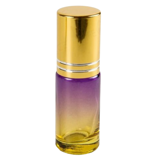 5 ml Faded Purple to Yellow Glass Bottle Steel Roll-on with Gold Lid (6 Pack) - Discover Health & Lifestyle Asia