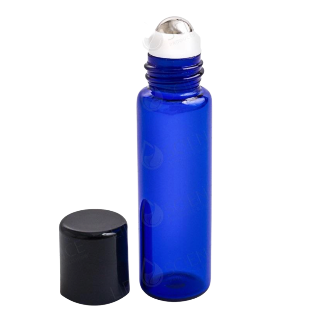 5 ml Slimline Cobalt Blue Glass Bottle With Steel Ball Roll-On (6-Pack) - Discover Health & Lifestyle Asia