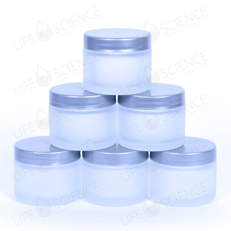 Frosted Glass Jars With Silver Lids (6 Pack) - Discover Health & Lifestyle Asia