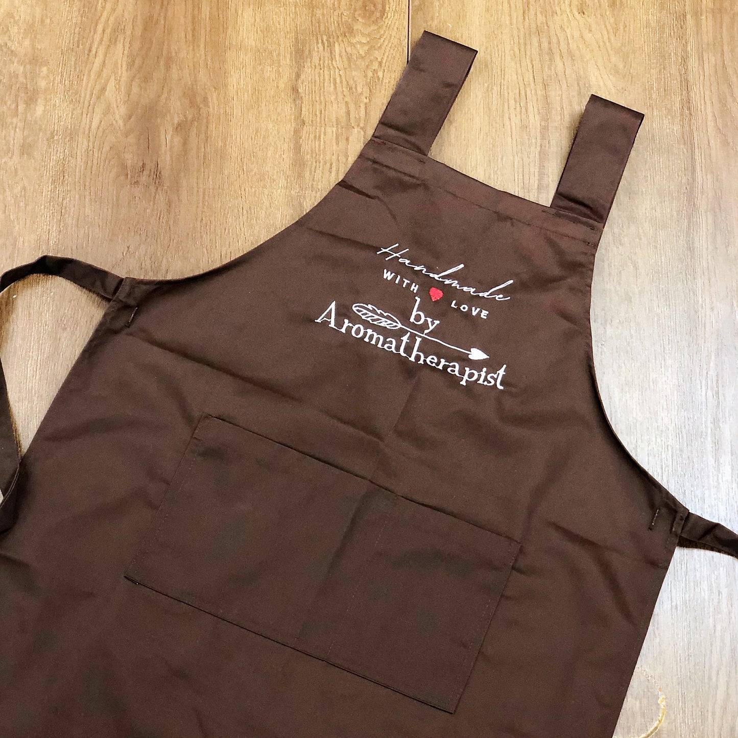 By Aromatherapist Apron with Adjustable Buttons - Brown    芳療師的精油生活圍裙 - 棕色